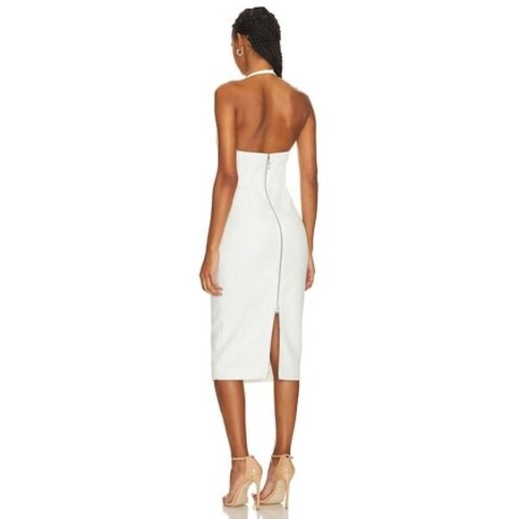 Retrofête White Halter bodycon Midi wedding  Party Cheryl Dress size  XL NWT - Picture 2 of 11